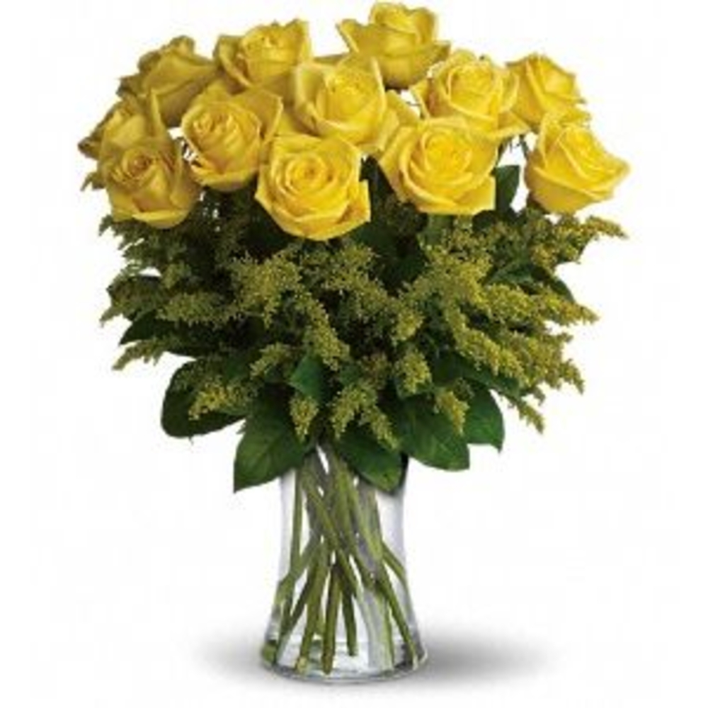 Vase with Yellow Roses.