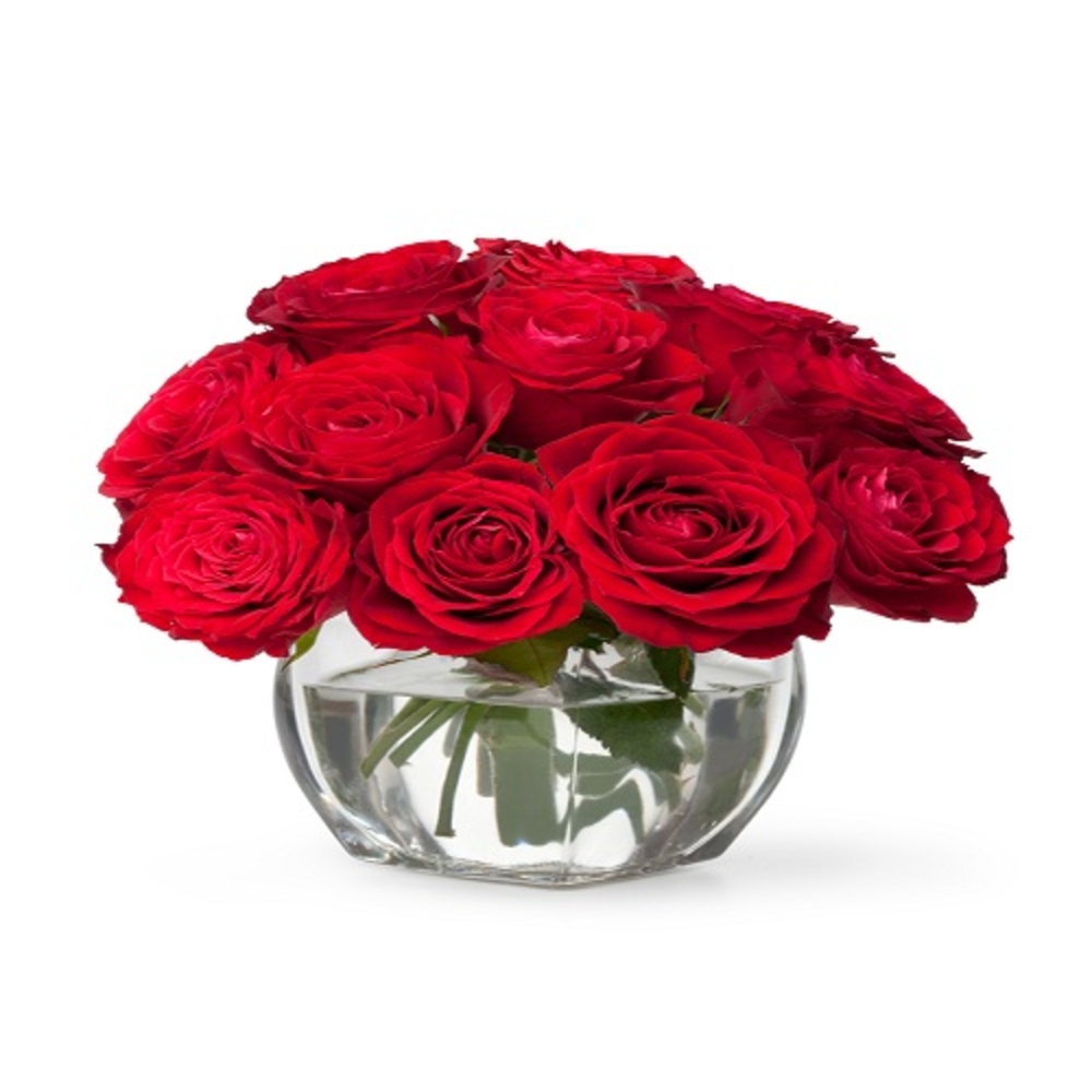 30 Red Roses with vase