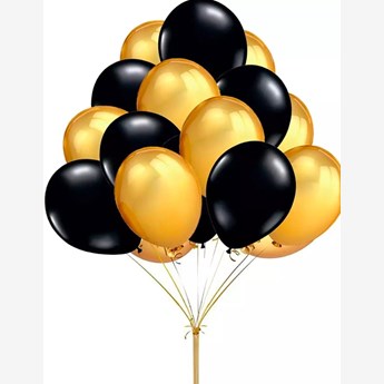Black and Golden yellow Metallic Balloons