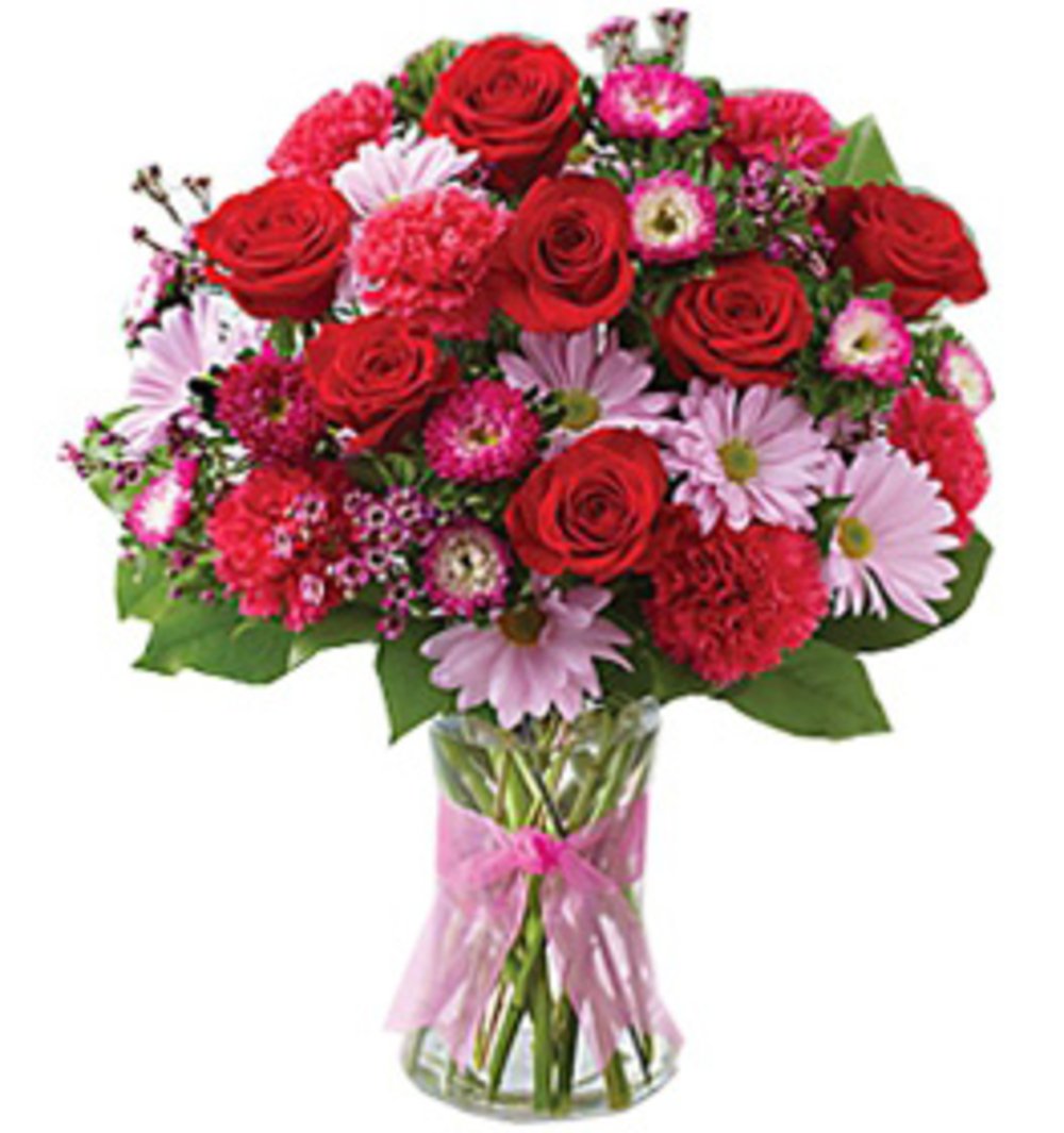 Red Carnations & Pink Chrysanthemums