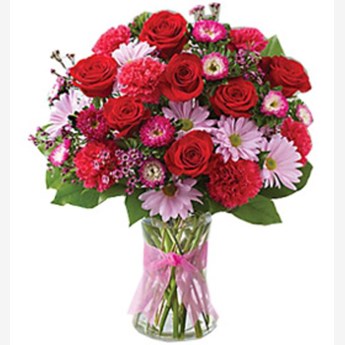 Red Carnations & Pink Chrysanthemums